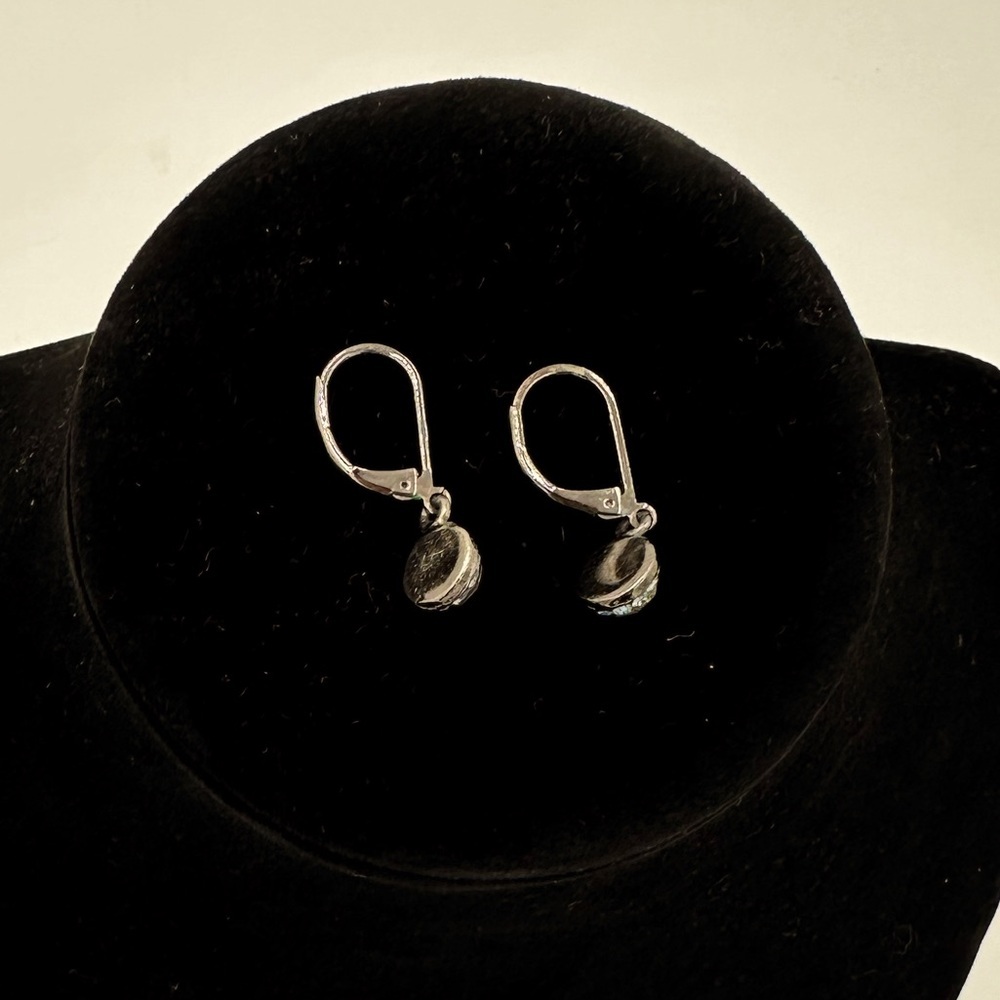 Cookie Lee Blue Crystal Dangle Earrings - Picture 2 of 2